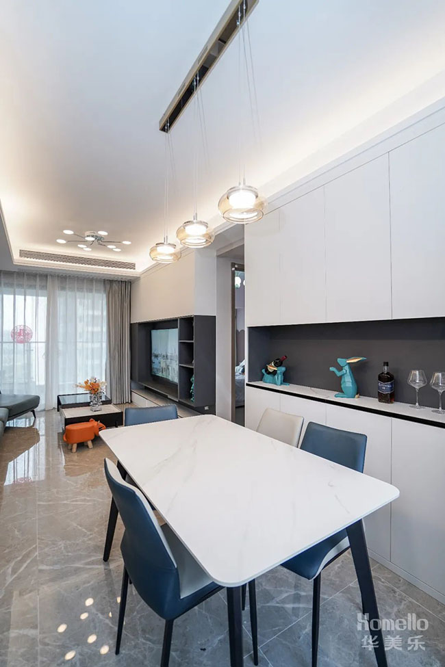 108㎡簡(jiǎn)約三居，實(shí)用軟裝搭配，打造寬敞且有高級(jí)感的輕便生活